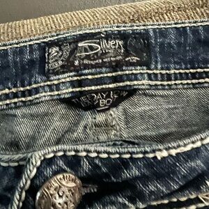 Silver skinny jeans size 32/33l